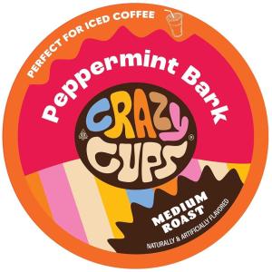 Crazy Cups Flavored Coffee Pods, Holiday Spice & Blend, Single Serve Coffee for Keurig K Cups Machines, Hot or Iced, Medium Roast in Recyclable(Pack of 1, 22 Count Total)(Salted Caramel)