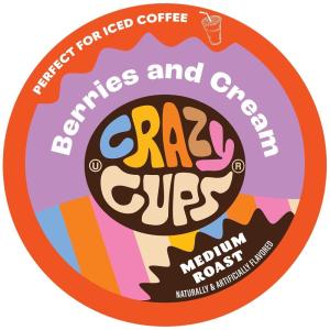 Crazy Cups Flavored Coffee Pods, Holiday Spice & Blend, Single Serve Coffee for Keurig K Cups Machines, Hot or Iced, Medium Roast in Recyclable(Pack of 1, 22 Count Total)(Cinnamon Churro)