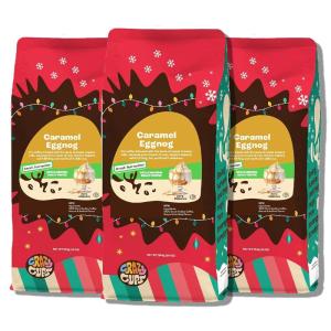 Crazy Cups Flavored Ground Decaf Christmas Coffee, Decaffeinated White Christmas Coffee in 10 oz Bag, For Brewing Flavored Hot or Iced (Pack of 1)(Caramel Eggnog)