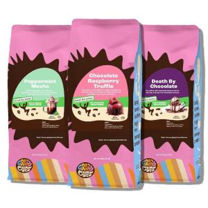 Crazy Cups Flavored Ground Decaf Christmas Coffee, Decaffeinated White Christmas Coffee in 10 oz Bag, For Brewing Flavored Hot or Iced (Pack of 1)(Chocolate Lovers Variety Pack)