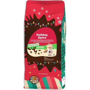 Crazy Cups Flavored Ground Decaf Holiday Coffee, Decaffeinated Holiday Spice Coffee in 10 oz Bag, For Brewing Flavored Hot or Iced Coffee, (Pack of 1)(Decaf Holiday Spice)