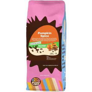 Crazy Cups Flavored Ground Eggnog Coffee, Caramel Eggnog Coffee in 10 oz Bag, For Brewing Flavored Hot or Iced(Decaf Pumpkin Spice)