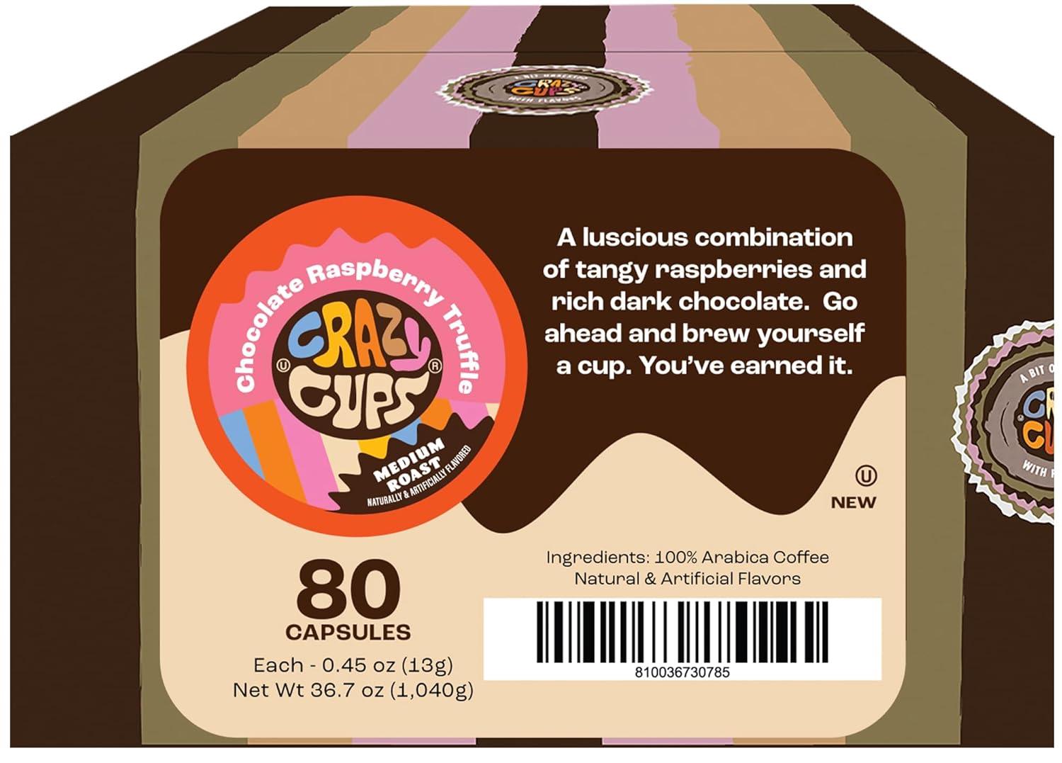 image:imageCrazy Cup Flavored Coffee Pods Blueberry Coffee Pods Blueberry Cobbler Coffee in Recyclable Single Serve Cups For Keurig K Cups Machines 22 CountChocolate Raspberry