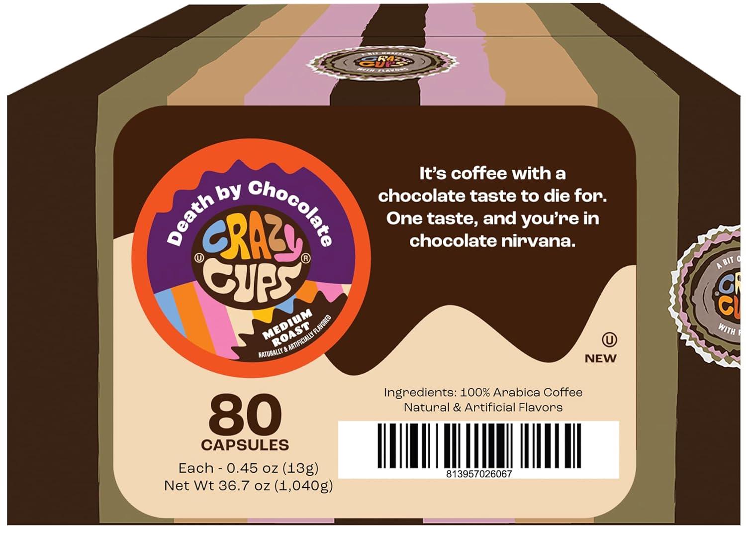 image:imageCrazy Cup Flavored Coffee Pods Blueberry Coffee Pods Blueberry Cobbler Coffee in Recyclable Single Serve Cups For Keurig K Cups Machines 22 CountDeath by Chocolate