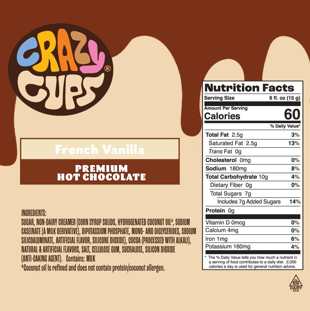 image:imageCrazy Cups Caffeinated Hot Chocolate Molten Chocolate Souffle Pods For Keurig K Cups Machines 100 Mg Of Caffeine Coffee Substitute Hot Cocoa Pods 22 CountFrench Vanilla