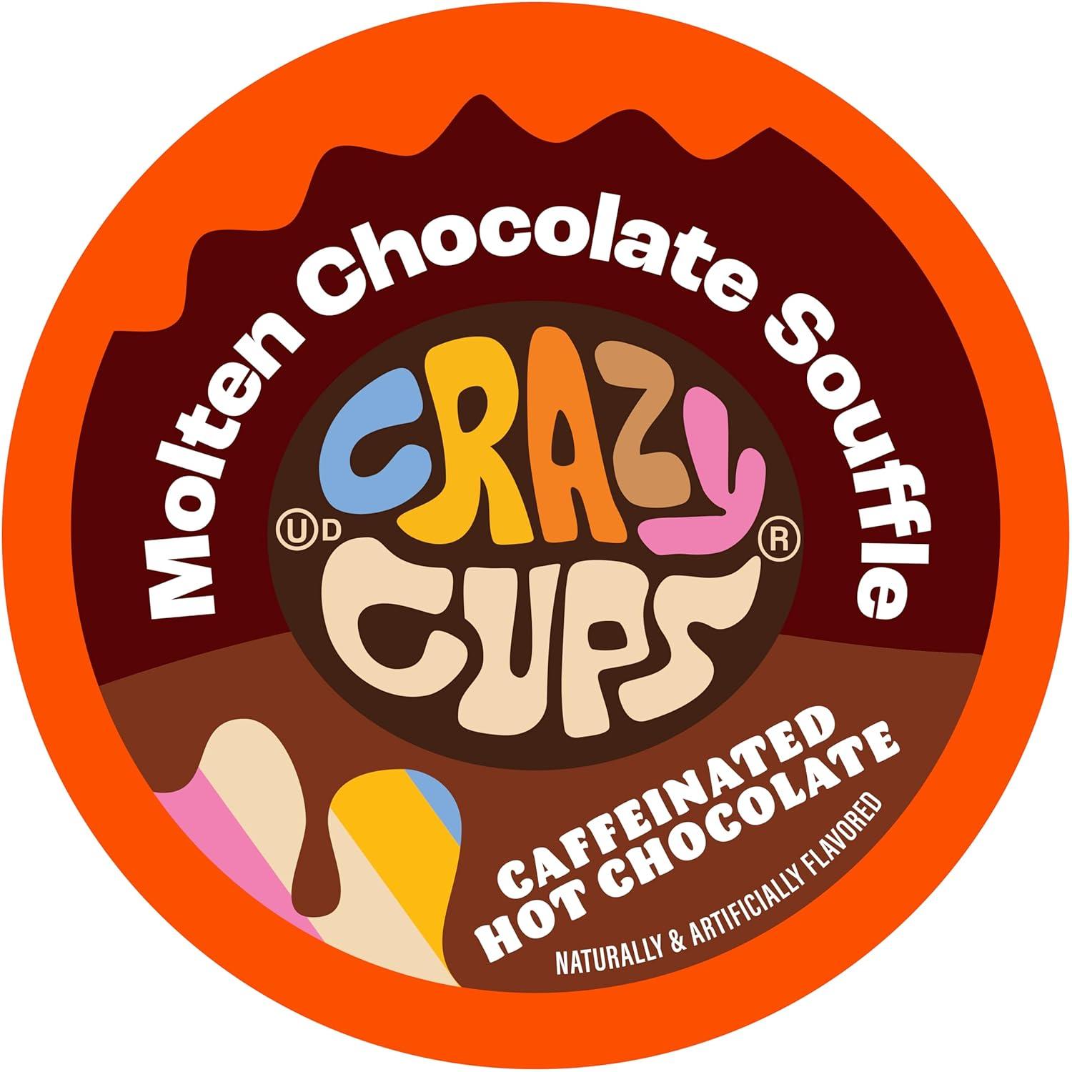 image:imageCrazy Cups Caffeinated Hot Chocolate Molten Chocolate Souffle Pods For Keurig K Cups Machines 100 Mg Of Caffeine Coffee Substitute Hot Cocoa Pods 22 CountMolten Chocolate Souffle
