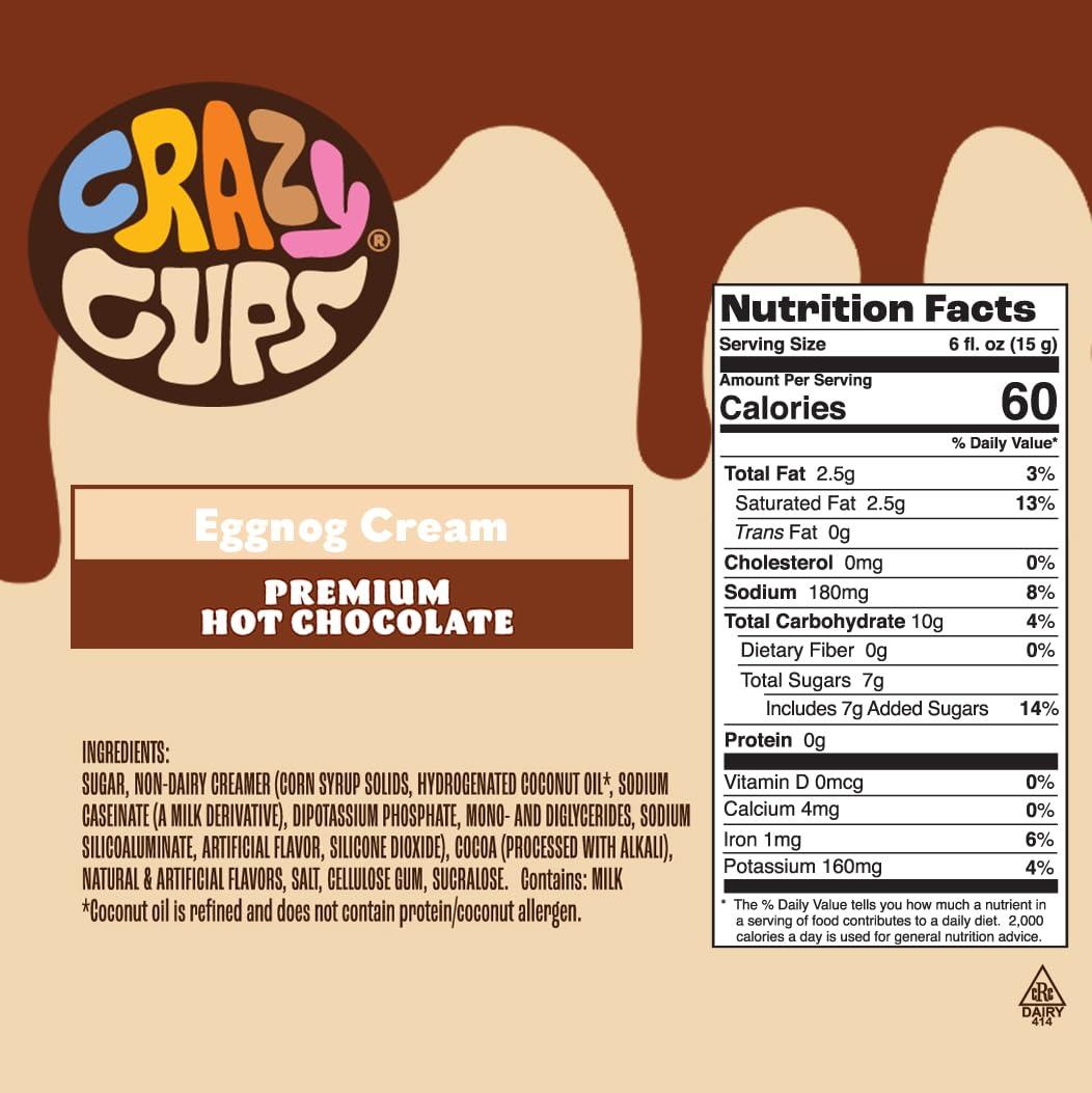 image:imageCrazy Cups Caffeinated Hot Chocolate Molten Chocolate Souffle Pods For Keurig K Cups Machines 100 Mg Of Caffeine Coffee Substitute Hot Cocoa Pods 22 CountEggnog Cream