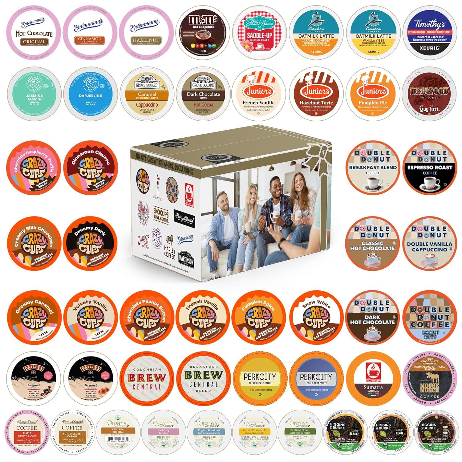 image:imageCrazy Cups Flavored Decaf Coffee Pods Variety Pack Compatible with Keurig K Cups Brewers 40 Count Assorted Decaffeinated Flavored Coffee SamplerPack of 1Premium Assortment