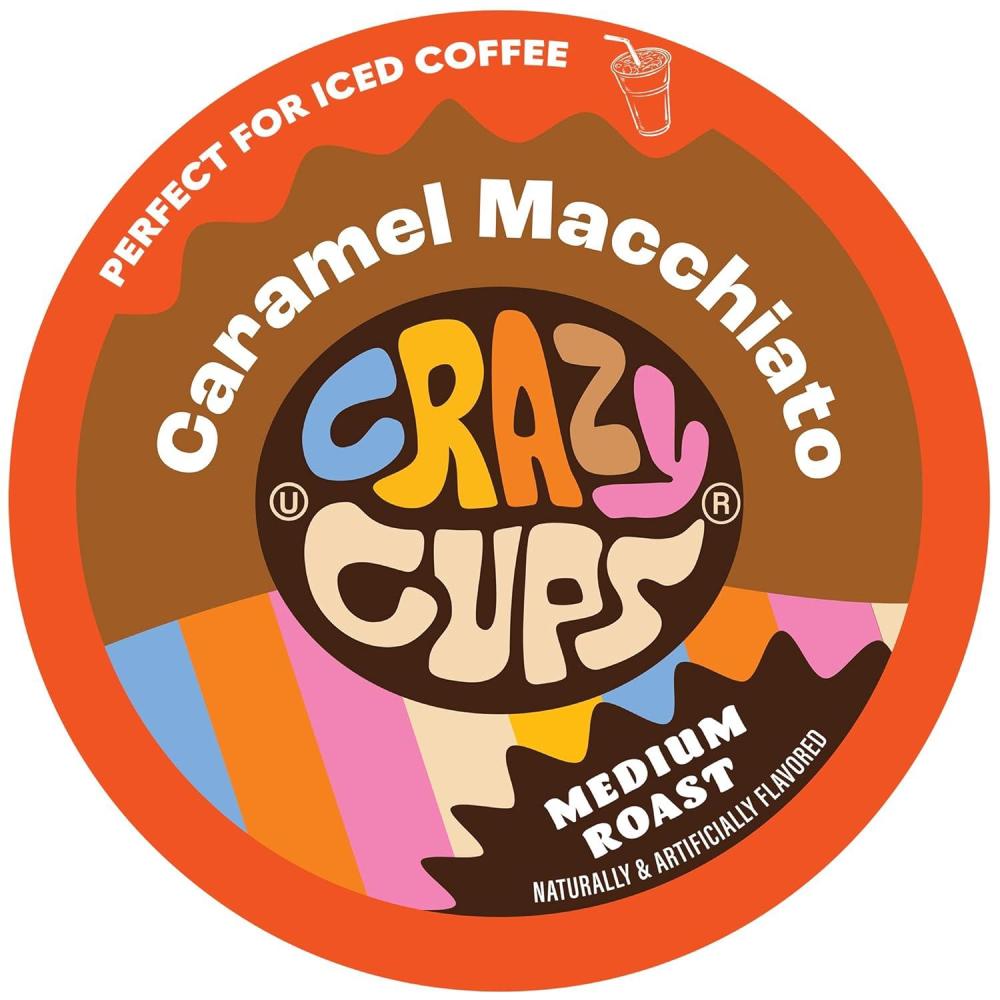 image:imageCrazy Cup Flavored Coffee Pods Blueberry Coffee Pods Blueberry Cobbler Coffee in Recyclable Single Serve Cups For Keurig K Cups Machines 22 CountCaramel Macchiato