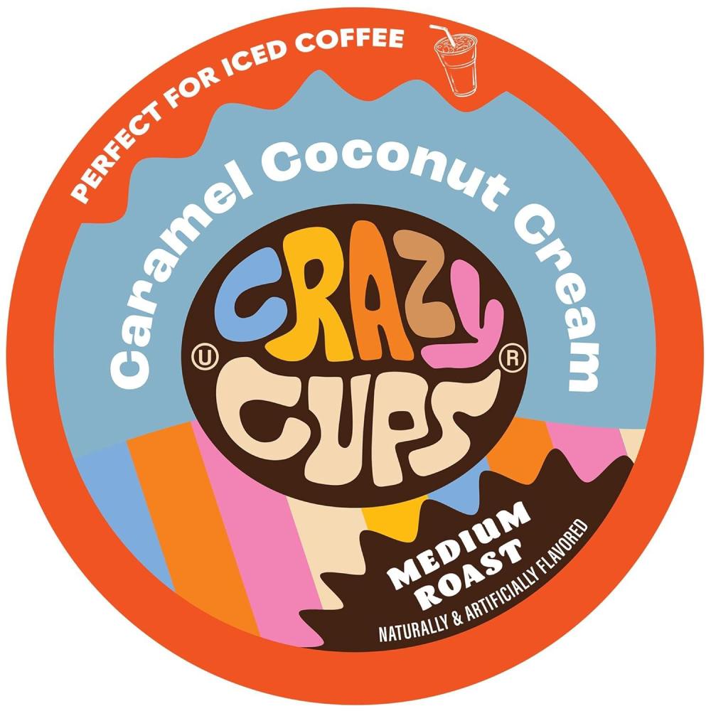 image:imageCrazy Cup Flavored Coffee Pods Blueberry Coffee Pods Blueberry Cobbler Coffee in Recyclable Single Serve Cups For Keurig K Cups Machines 22 CountCaramel Coconut Cream
