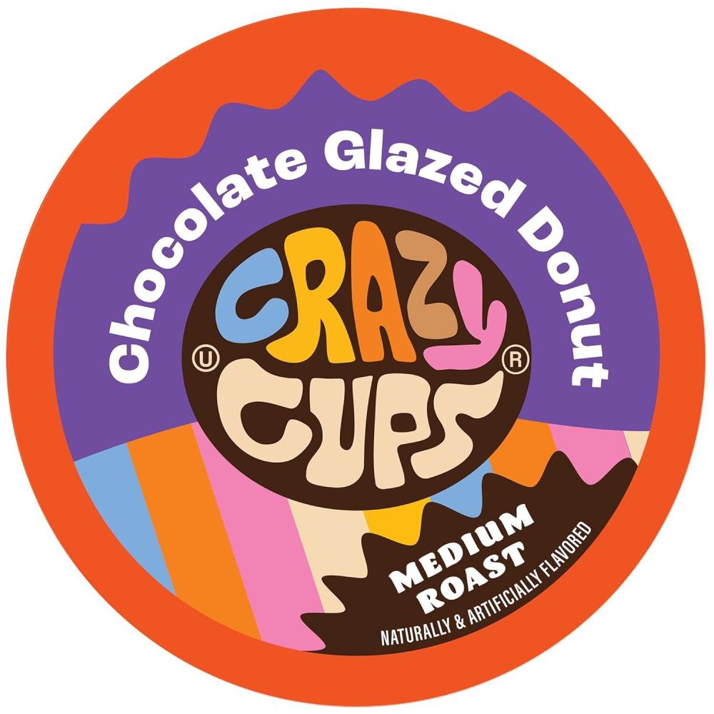 image:imageCrazy Cup Flavored Coffee Pods Blueberry Coffee Pods Blueberry Cobbler Coffee in Recyclable Single Serve Cups For Keurig K Cups Machines 22 CountChocolate Glazed Donut