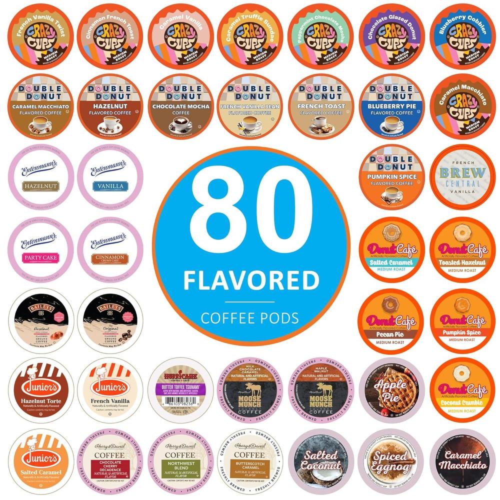 image:imageCrazy Cup Flavored Coffee Pods Blueberry Coffee Pods Blueberry Cobbler Coffee in Recyclable Single Serve Cups For Keurig K Cups Machines 22 CountFlavored Coffee Variety Pack