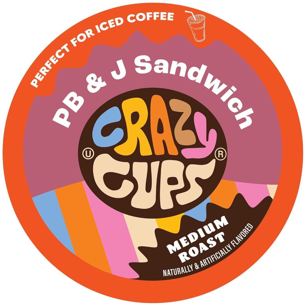 image:imageCrazy Cup Flavored Coffee Pods Blueberry Coffee Pods Blueberry Cobbler Coffee in Recyclable Single Serve Cups For Keurig K Cups Machines 22 CountPeanut Butter and Jelly Sandwich