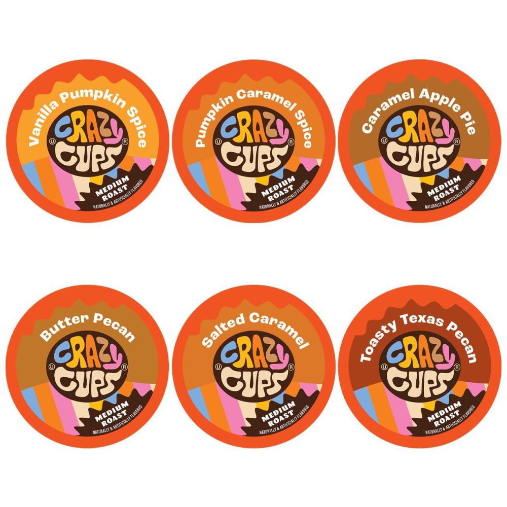 image:imageCrazy Cups Flavored Coffee Pods Variety Pack for Keurig K Cups Brewers Assorted Flavored Coffee Sampler 80 CountFall Variety