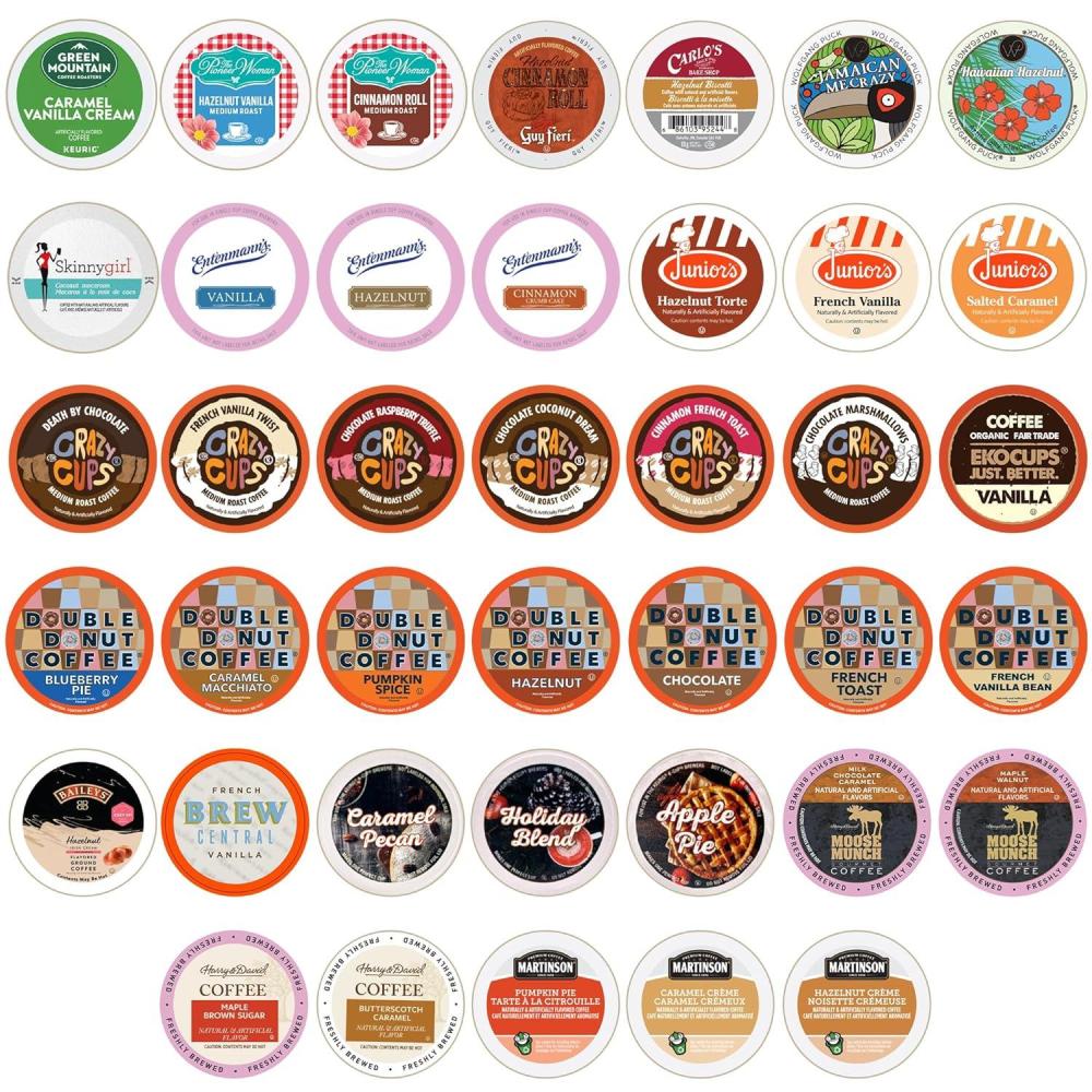 image:imageCrazy Cups Flavored Coffee Pods Variety Pack for Keurig K Cups Brewers Assorted Flavored Coffee Sampler 80 CountVariety Pack
