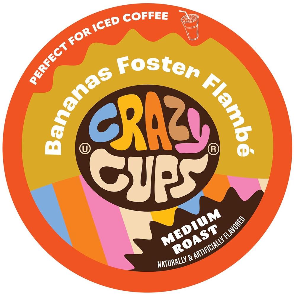image:imageCrazy Cups Flavored Coffee for Keurig KCup Machines Bananas Foster Flambe Hot or Iced Drinks 22 Single Serve Recyclable Pods