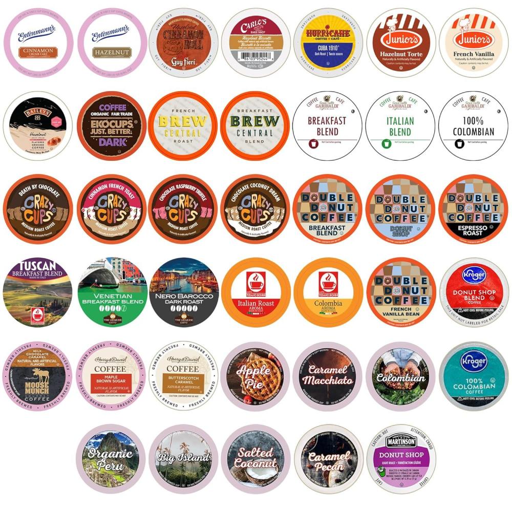 image:imageCrazy Cups Flavored Medium Roast Hot or Iced Coffee Variety Recyclable Pods for Keurig K Cup Brewers 24 CountCoffee Sampler Pack