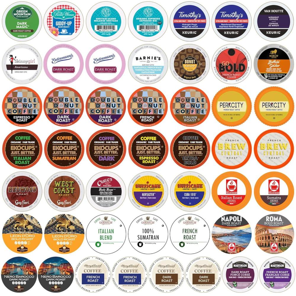 image:imageCrazy Cups Flavored Medium Roast Hot or Iced Coffee Variety Recyclable Pods for Keurig K Cup Brewers 24 CountDark Roast Variety Pack