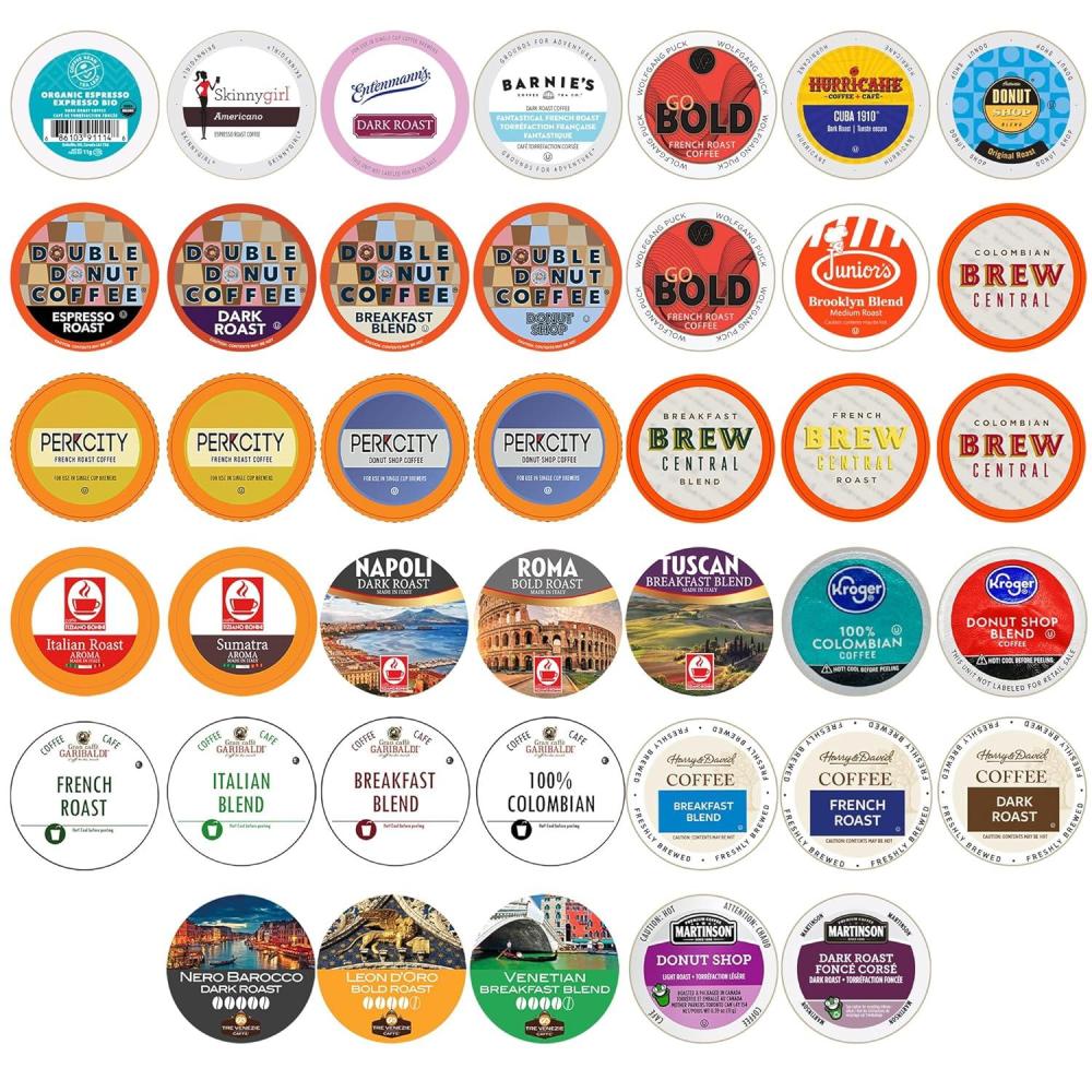 image:imageCrazy Cups Flavored Medium Roast Hot or Iced Coffee Variety Recyclable Pods for Keurig K Cup Brewers 24 CountUnflavored Coffee Variety