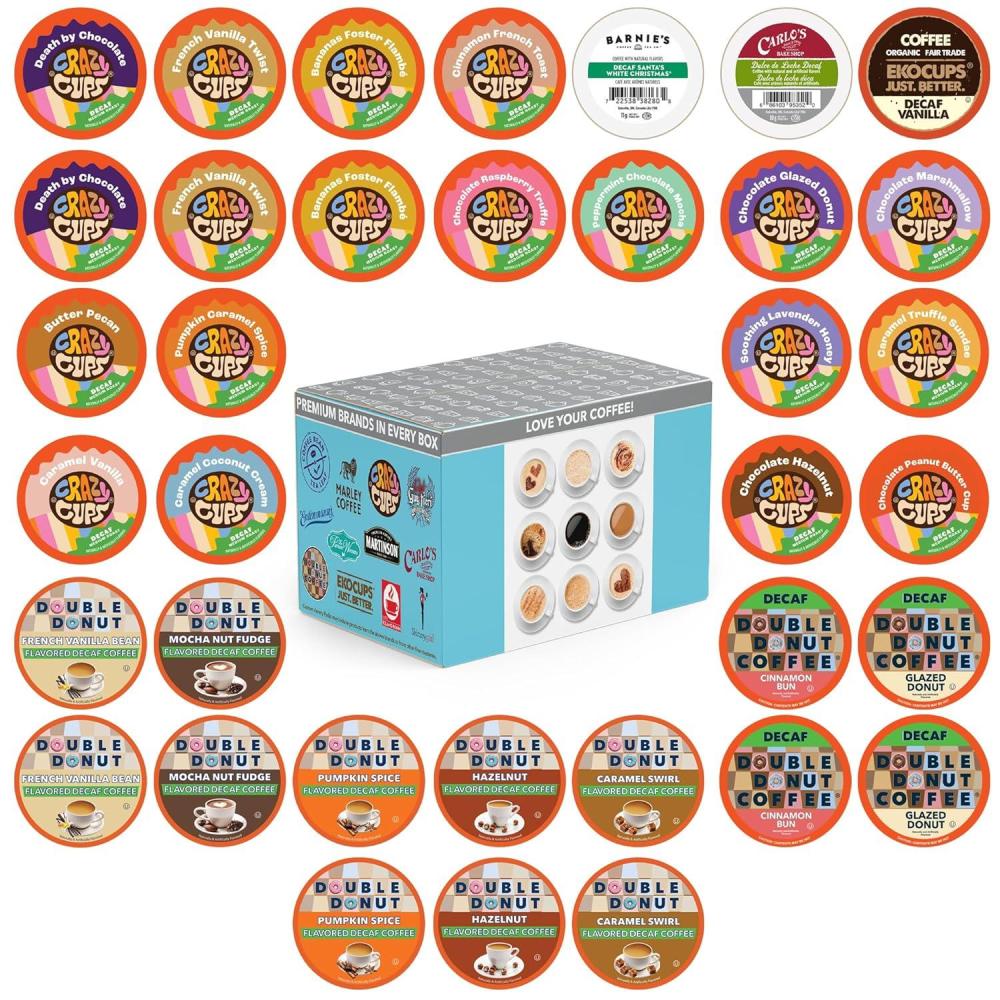 image:imageCrazy Cups Medium Roast Chocolate Coffee Lovers Coffee Pods Variety Pack 24 CountDecaf Flavored Coffee Variety