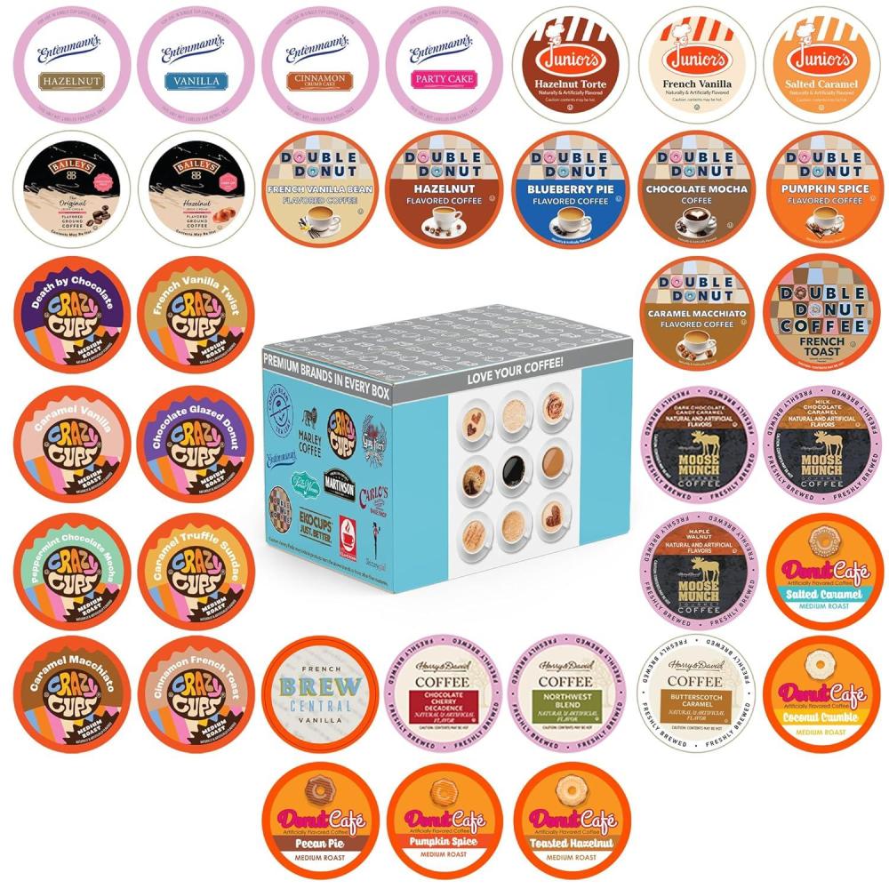 image:imageCrazy Cups Medium Roast Chocolate Coffee Lovers Coffee Pods Variety Pack 24 CountFlavored Coffee Variety