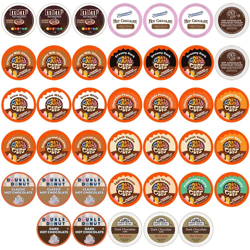 image:imagePerfect Samplers Hot Chocolate Pods Hot Cocoa Single Serve Cups for Keurig K Cup Brewers 40 CountHot Cocoa