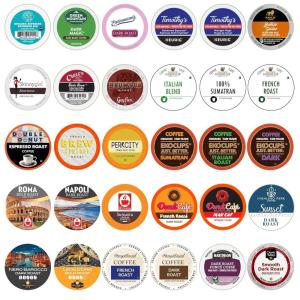 Crazy Cup Flavored Coffee Pods, Blueberry Coffee Pods, Blueberry Cobbler Coffee in Recyclable Single Serve Cups For Keurig K Cups Machines, 22 Count(Bold & Dark Roast Coffee Variety Pack)