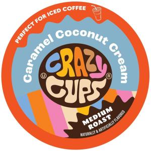 Crazy Cup Flavored Coffee Pods, Blueberry Coffee Pods, Blueberry Cobbler Coffee in Recyclable Single Serve Cups For Keurig K Cups Machines, 22 Count(Caramel Coconut Cream)