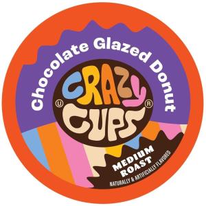 Crazy Cup Flavored Coffee Pods, Blueberry Coffee Pods, Blueberry Cobbler Coffee in Recyclable Single Serve Cups For Keurig K Cups Machines, 22 Count(Chocolate Glazed Donut)
