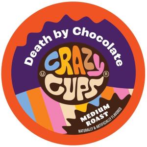 Crazy Cup Flavored Coffee Pods, Blueberry Coffee Pods, Blueberry Cobbler Coffee in Recyclable Single Serve Cups For Keurig K Cups Machines, 22 Count(Death by Chocolate)