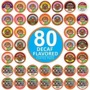Crazy Cup Flavored Coffee Pods, Blueberry Coffee Pods, Blueberry Cobbler Coffee in Recyclable Single Serve Cups For Keurig K Cups Machines, 22 Count(Decaf Flavored Variety Pack)
