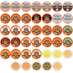 Crazy Cup Flavored Coffee Pods, Blueberry Coffee Pods, Blueberry Cobbler Coffee in Recyclable Single Serve Cups For Keurig K Cups Machines, 22 Count(Hot Cocoa and Cappuccino Variety Pack)