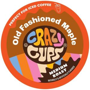 Crazy Cup Flavored Coffee Pods, Blueberry Coffee Pods, Blueberry Cobbler Coffee in Recyclable Single Serve Cups For Keurig K Cups Machines, 22 Count(Old Fashion Maple)