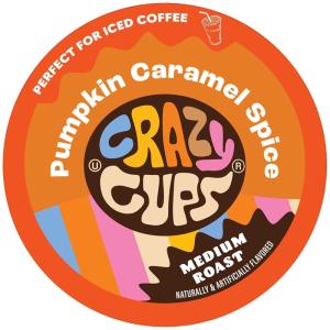 Crazy Cup Flavored Coffee Pods, Blueberry Coffee Pods, Blueberry Cobbler Coffee in Recyclable Single Serve Cups For Keurig K Cups Machines, 22 Count(Pumpkin Caramel Spice)