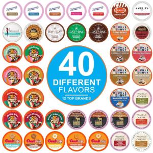 Crazy Cups Flavored Decaf Coffee Pods Variety Pack Compatible with Keurig K Cups Brewers, 40 Count, Assorted Decaffeinated Flavored Coffee Sampler(Pack of 1)(Flavored Coffee Variety)
