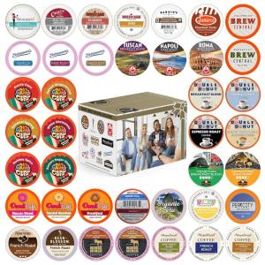 Crazy Cups Flavored Decaf Coffee Pods Variety Pack Compatible with Keurig K Cups Brewers, 40 Count, Assorted Decaffeinated Flavored Coffee Sampler(Pack of 1)(Premium Assortment)
