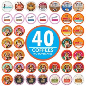 Crazy Cups Flavored Decaf Coffee Pods Variety Pack Compatible with Keurig K Cups Brewers, 40 Count, Assorted Decaffeinated Flavored Coffee Sampler(Pack of 1)(Premium Flavored Coffee Variety)