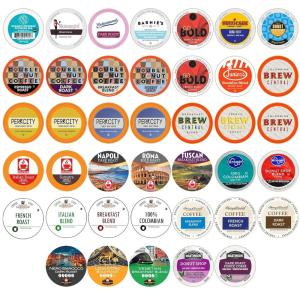 Crazy Cups Flavored Medium Roast Hot or Iced Coffee, Variety Recyclable Pods for Keurig K Cup Brewers, 24 Count(Unflavored Coffee Variety)