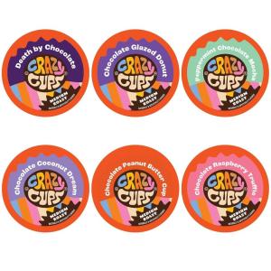 Crazy Cups Medium Roast Chocolate Coffee Lovers Coffee Pods Variety Pack, 24 Count(Chocolate)