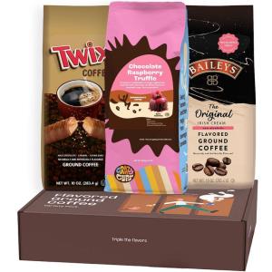 Perfect Samplers Hot Chocolate Pods, Hot Cocoa Single Serve Cups for Keurig K Cup Brewers, 40 Count(Twix  Baileys  Chocolate Raspberry Coffee)