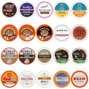 Perfect Samplers Hot Chocolate Pods Variety Pack Sampler, Hot Cocoa Single Serve Cups for Keurig K Cup Brewers, 20 Count(Flavored Coffee Variety)