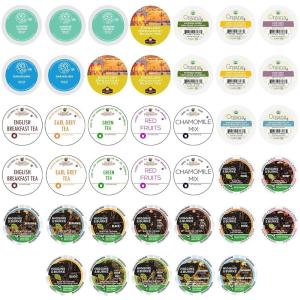 Tea Pods Variety Pack, Assorted Green Tea, Black Tea, White Tea, & Herbal Tea , Single Serve Tea Pods for Keurig K Cups Machines, 40 Count