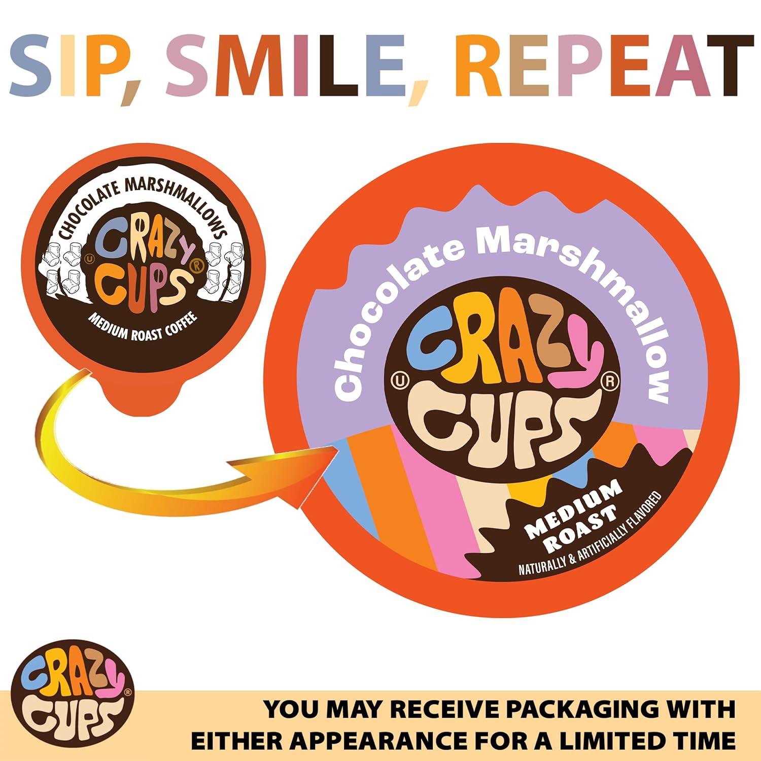 image:imageCrazy Cups Flavored Coffee Pods French Vanilla Twist French Vanilla K Cups Single Serve Coffee for Keurig K Cups Machines Hot or Iced Coffee Medium Roast Coffee in Recyclable Pods 22 Count Pack of 1Chocolate Marshmallow