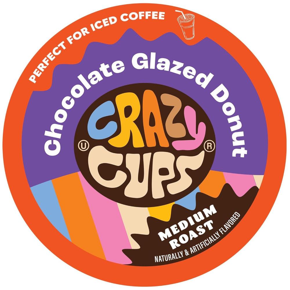 image:imageCrazy Cups Flavored Coffee Pods French Vanilla Twist French Vanilla K Cups Single Serve Coffee for Keurig K Cups Machines Hot or Iced Coffee Medium Roast Coffee in Recyclable Pods 22 Count Pack of 1Chocolate Glazed Donut