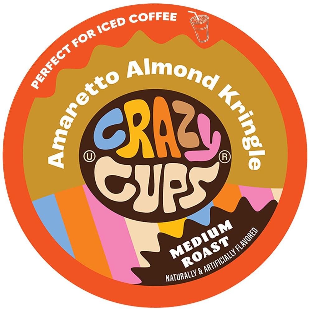 image:imageCrazy Cups Flavored Coffee Pods French Vanilla Twist French Vanilla K Cups Single Serve Coffee for Keurig K Cups Machines Hot or Iced Coffee Medium Roast Coffee in Recyclable Pods 22 Count Pack of 1Amaretto Almond Kringle