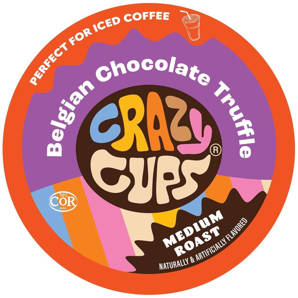 image:imageCrazy Cups Flavored Coffee Pods French Vanilla Twist French Vanilla K Cups Single Serve Coffee for Keurig K Cups Machines Hot or Iced Coffee Medium Roast Coffee in Recyclable Pods 22 Count Pack of 1Belgian Chocolate Truffle