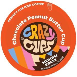 Crazy Cups Flavored Coffee Pods, French Vanilla Twist, French Vanilla K Cups, Single Serve Coffee for Keurig K Cups Machines, Hot or Iced Coffee, Medium Roast Coffee in Recyclable Pods, 22 Count (Pack of 1)(Chocolate Peanut Butter Cup)